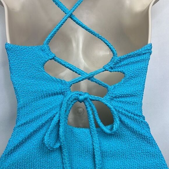 Show Me Your MuMu Blue One Piece Swimsuit Scoop Neckline - Picture 11 of 13